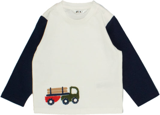 Y CLU TSHIRT LATTE/BLU BYN12702 FW24